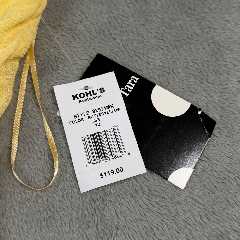 NWT Maison Tara Womens Butter Yellow Sleeveless Faux Wrap Maxi Dress Size 12 - Picture 7 of 15